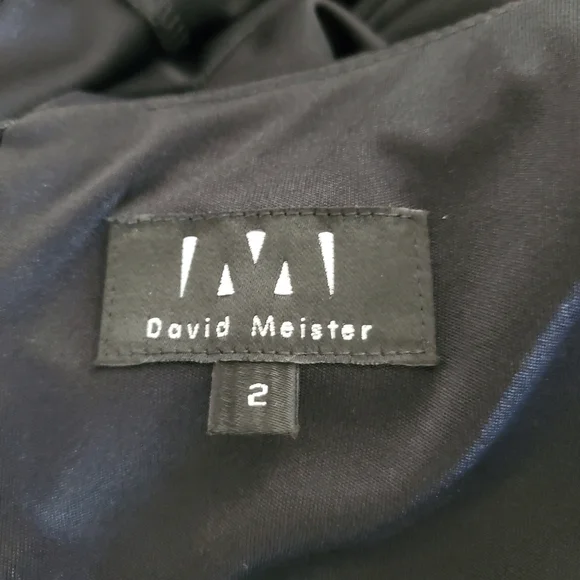 David Meister Black Long Sleeve Dress With Asymmetrical Neckline Size 2 - Picture 10 of 11